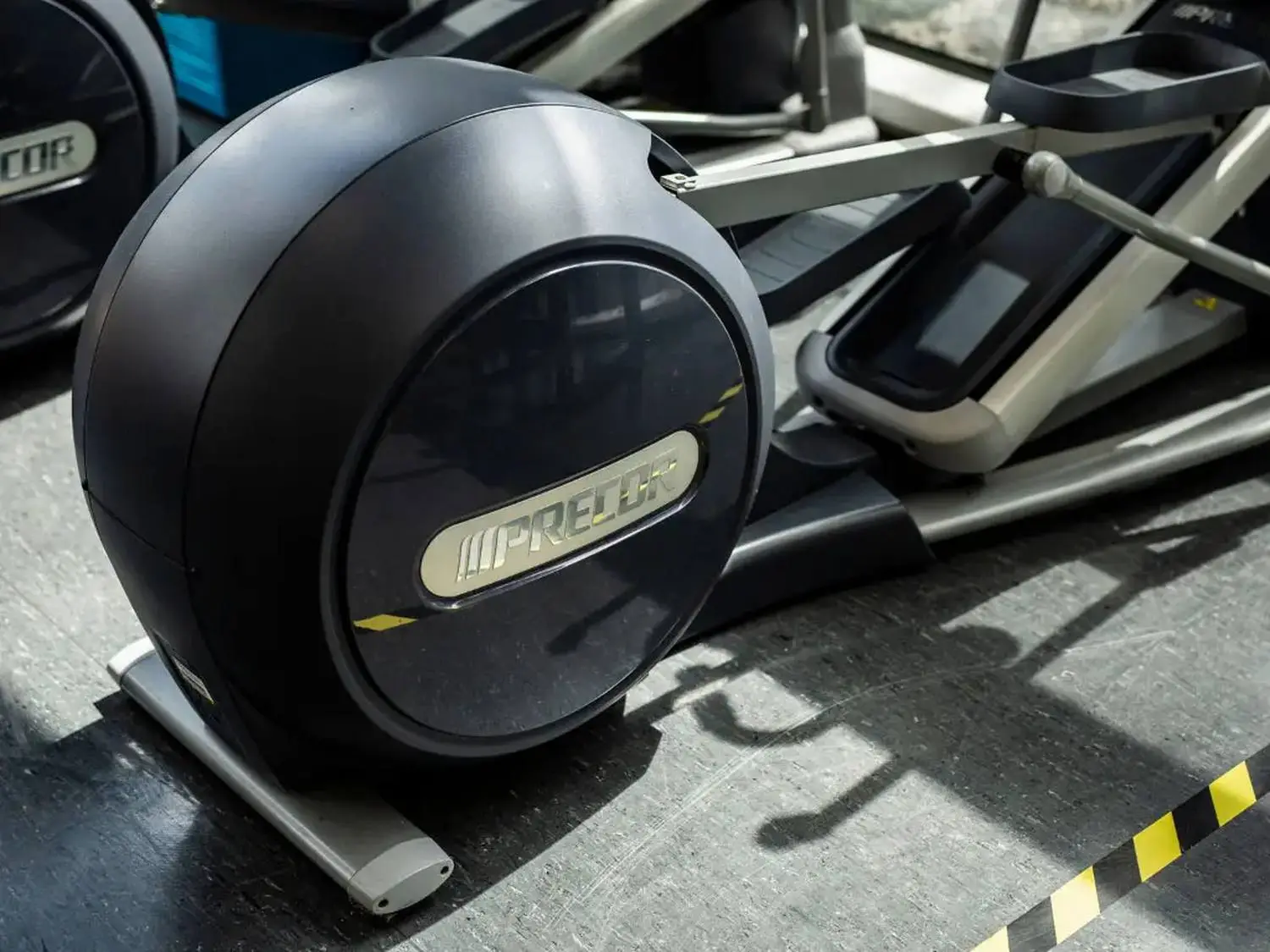 A gym with dumbbells and weights