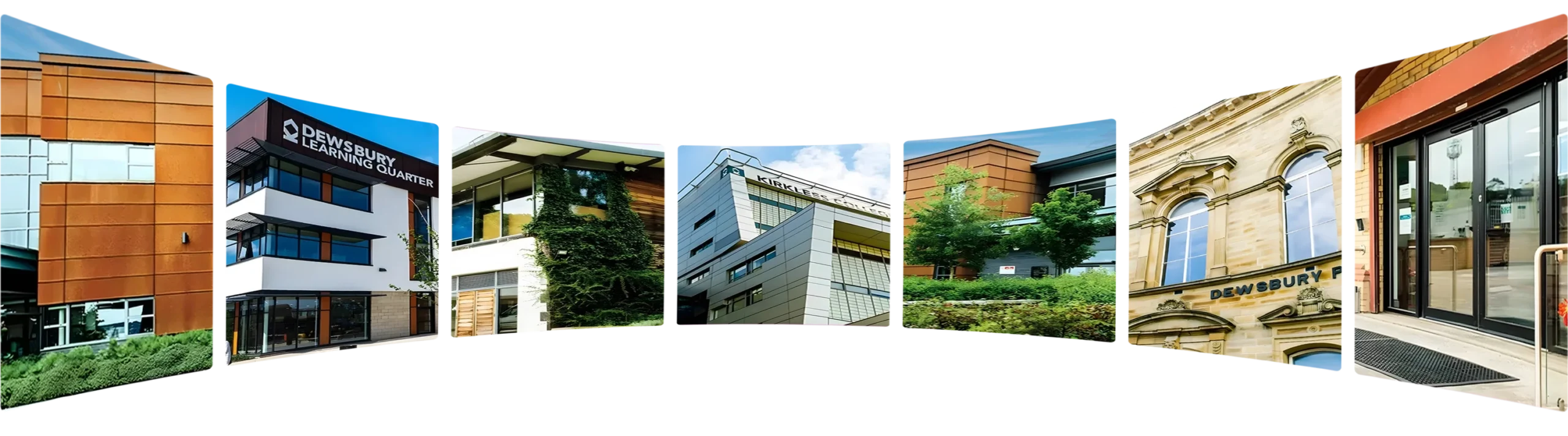collage of exterior images of college facilities