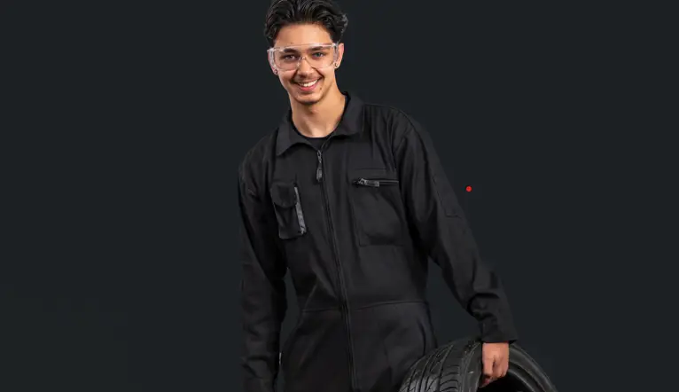 Motor Vehicle student posing