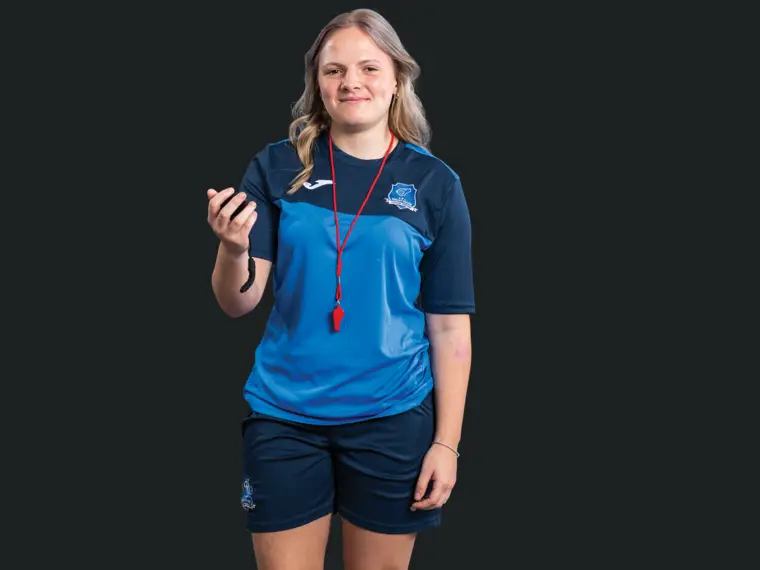 Sports student posing for picture