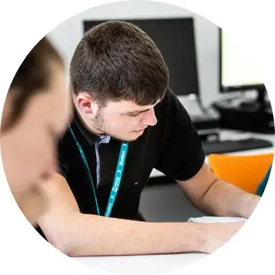 student studying