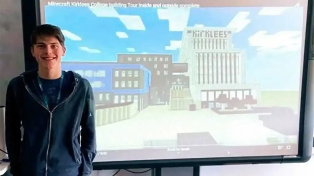 projector behind kc college student