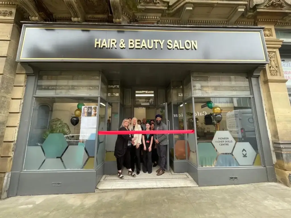 hair and beauty salon with team