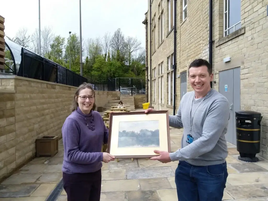 guys showing the painting name charles barber painting