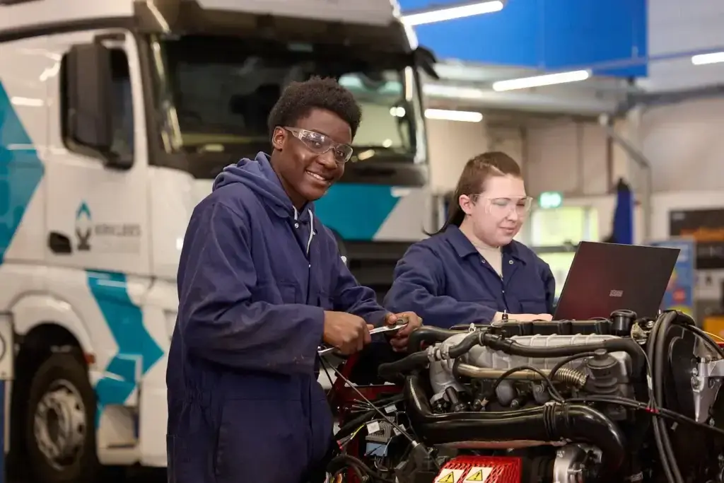 two motor vehicle students
