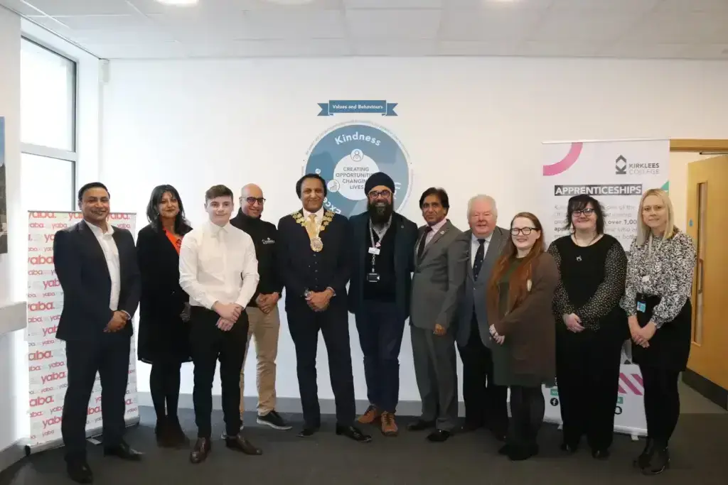Members of Kirklees College and YABA gather for a photo opportunity to celebrate their new partnership.