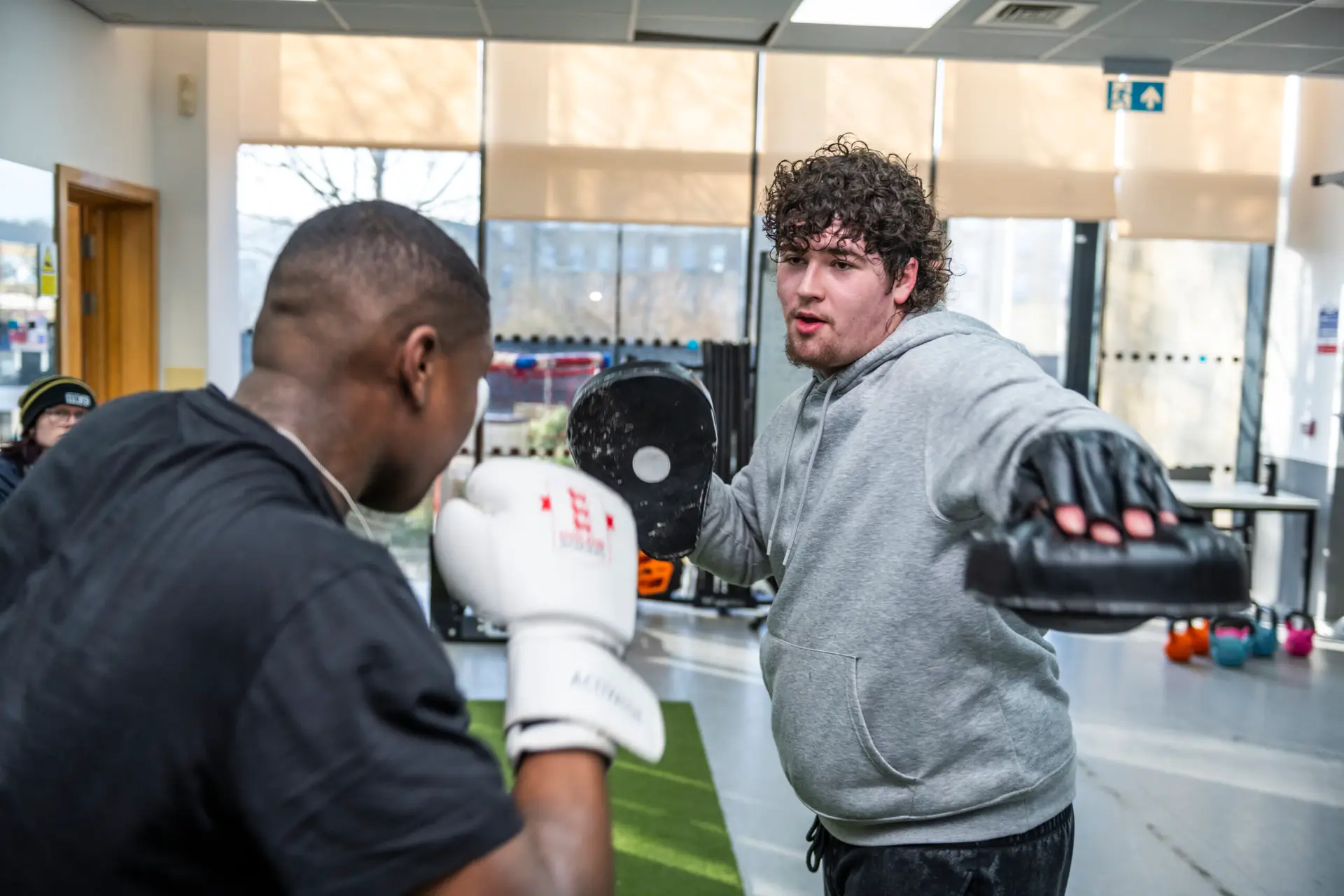Sports students sparring