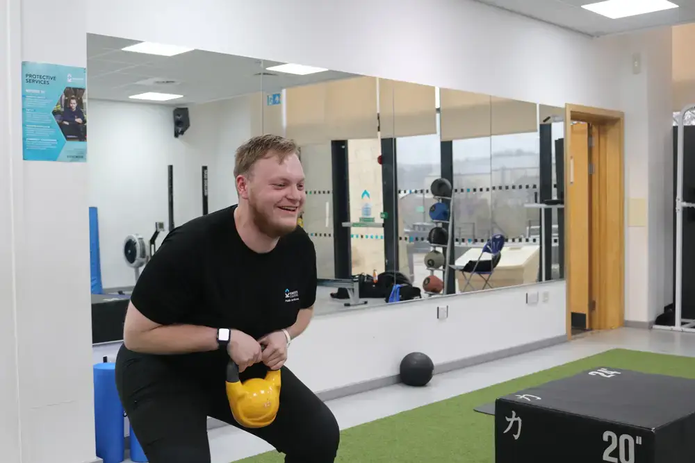 fitness training in gym