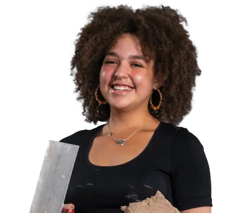 Construction skilled student smiling face cover