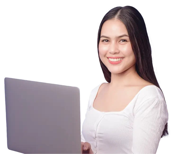 girl using laptop