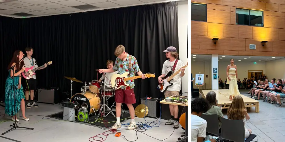 collage of students at create event