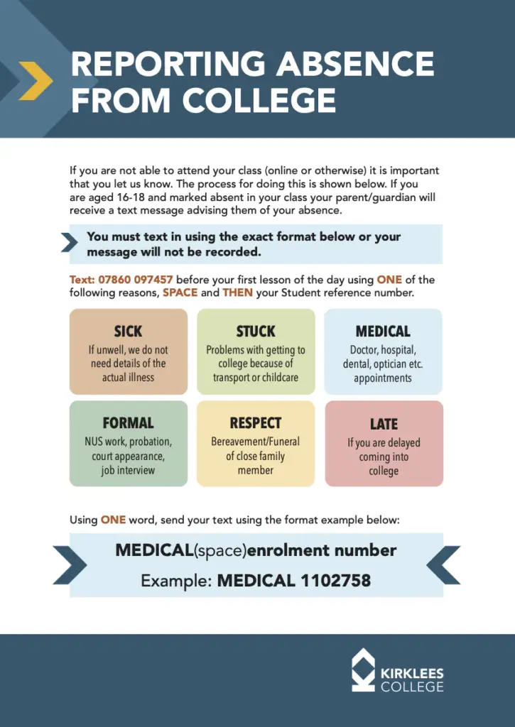 reporting attendance poster