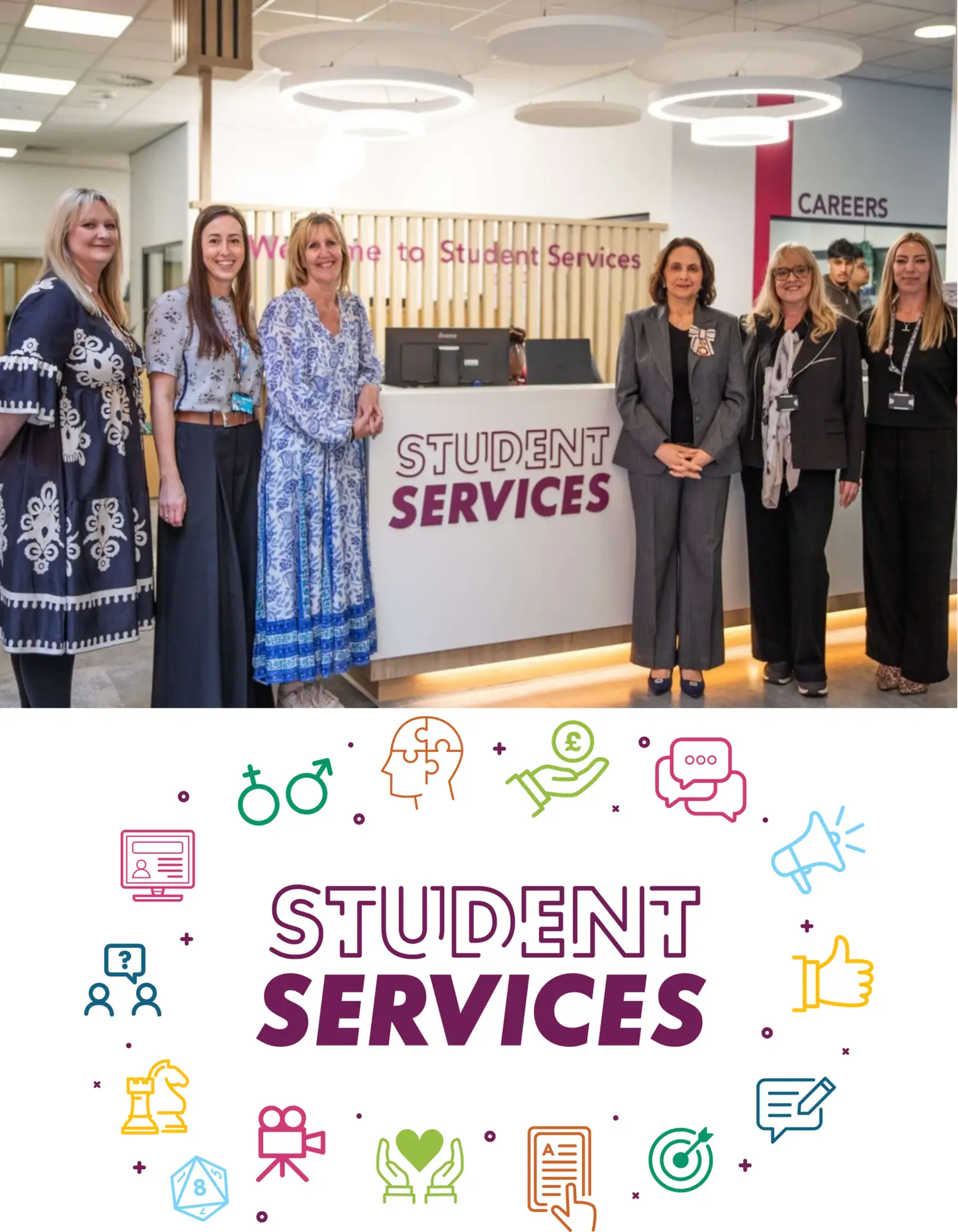 student services team with logo