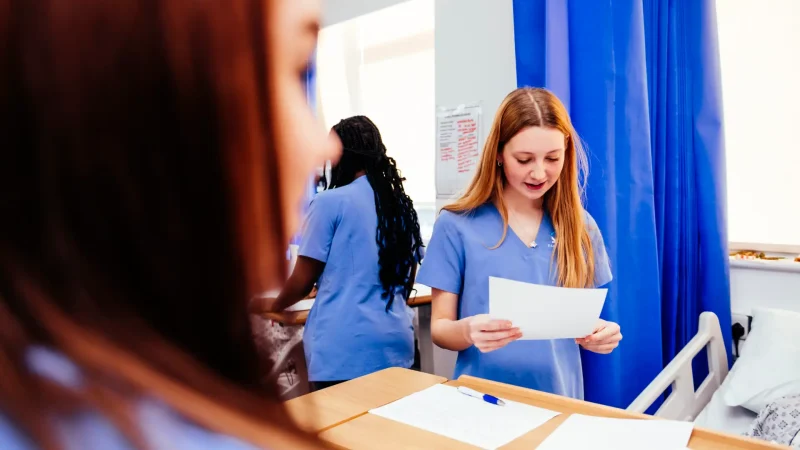 girl in nursing dress